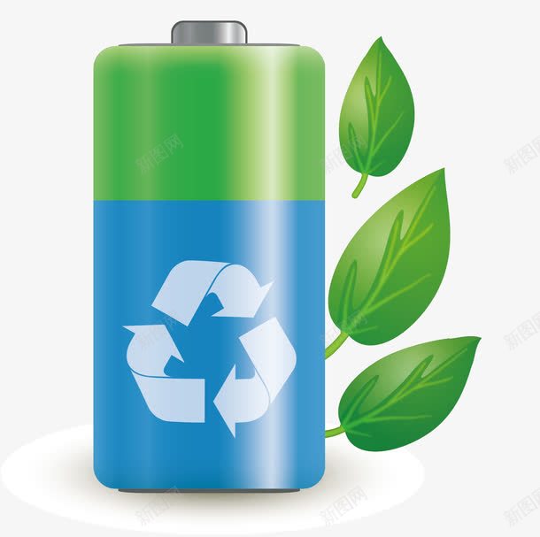 循环利用电池png免抠素材_新图网 https://ixintu.com 叶子 树叶 环保 电池 电池贴图 绿叶 绿色 节能