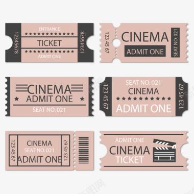 各式各样的电影票图标图标
