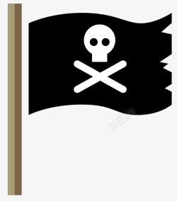 木质旗杆黑色木质旗杆海盗旗矢量图图标高清图片