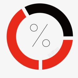 圆形统计图红色圆形数据分析高清图片