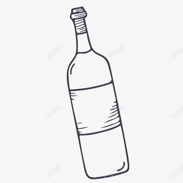 瓶子png免抠素材_新图网 https://ixintu.com 啤酒瓶 手绘画 瓶子 酒瓶