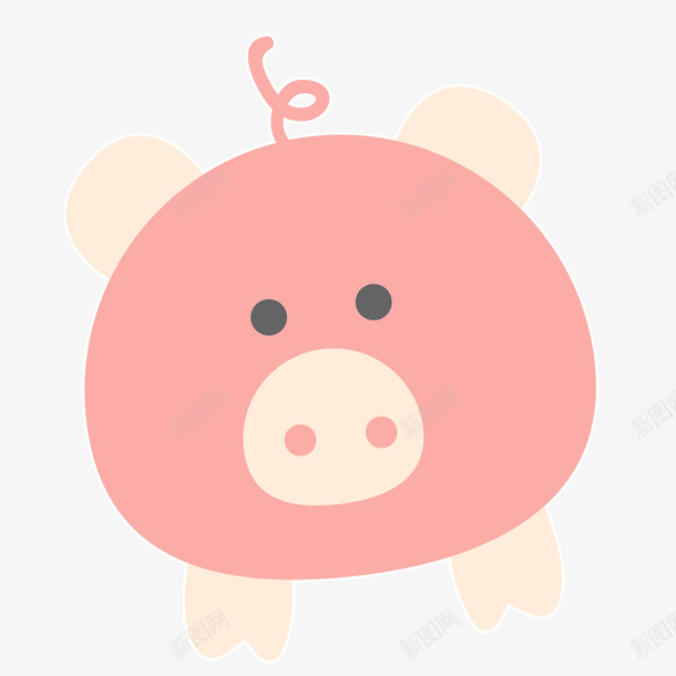 可爱的小猪标签png免抠素材_新图网 https://ixintu.com 动物设计 卡通 小猪 标签设计 贴纸设计