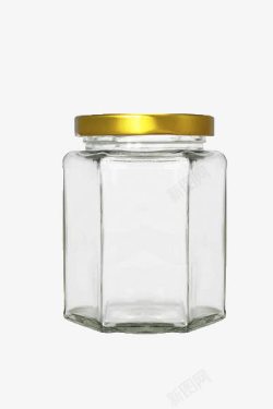糖罐子六面透明玻璃瓶高清图片