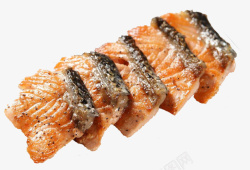 高档海鲜一排香煎三文鱼排高清图片