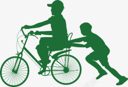 小孩自行车剪影高清图片