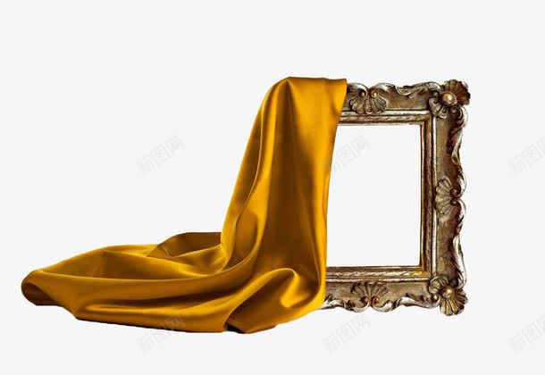 古典相框绸布png免抠素材_新图网 https://ixintu.com 丝绸 古典 布 布料 相框 绸缎 金色 金色绸缎