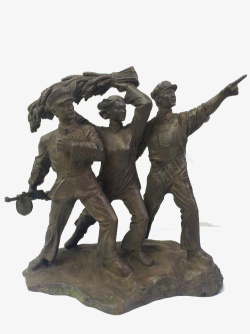 红军青铜革命雕像素材