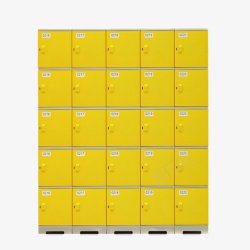健身储物柜黄色员工防水储物柜高清图片
