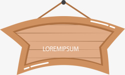 弧形挂饰木板矢量图素材