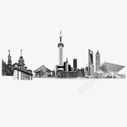 上海市线图场景素材