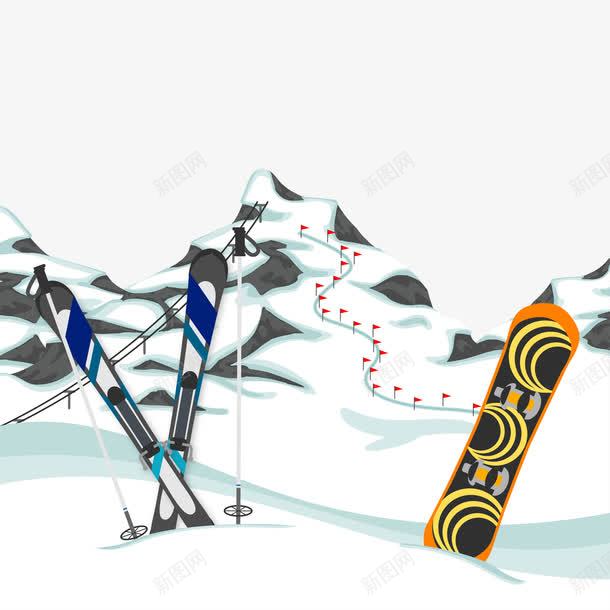 滑雪运动png免抠素材_新图网 https://ixintu.com 滑板 玩雪 积雪 雪橇
