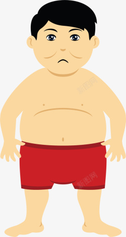 大肚子男孩黄色卡通肥胖男人高清图片