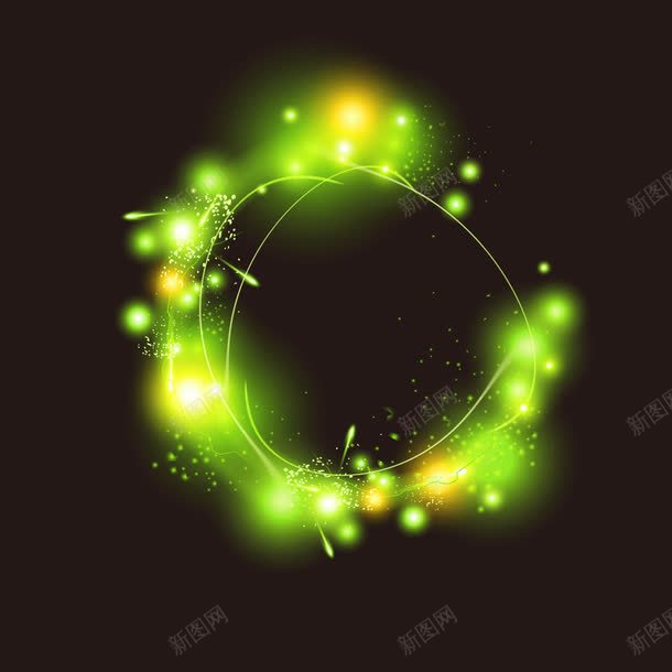 环形光绿色荧光环绕png免抠素材_新图网 https://ixintu.com 环形光 环绕 绿色 荧光