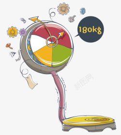 压弯卡通体重秤高清图片