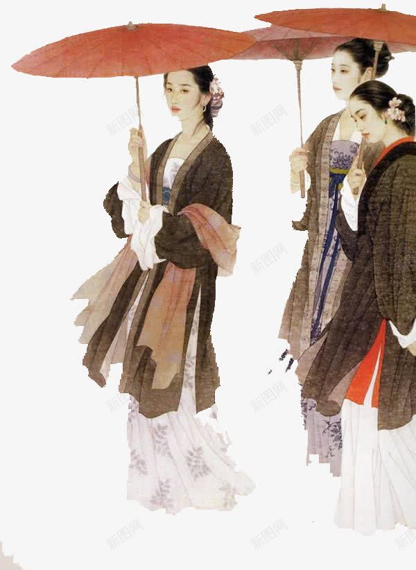 古风女性png免抠素材_新图网 https://ixintu.com 古代服饰 国画 工笔画 红色纸伞 美人