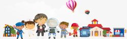 儿童清洁海绵房子卡通氢气球速递员高清图片