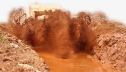 河道泥浆飞溅的泥土河道泥浆高清图片