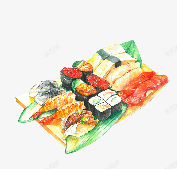 卡通手绘日式美食寿司刺身png免抠素材_新图网 https://ixintu.com 免抠食物 刺身 卡通 寿司 手绘 日式 美食