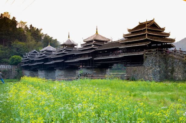 三江程阳风雨桥八psd免抠素材_新图网 https://ixintu.com 名胜古迹 旅游风景 著名建筑