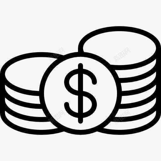 一堆硬币图标png_新图网 https://ixintu.com 投资 生意 美元 货币 金钱 银行