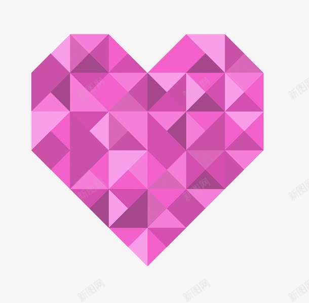 爱心png免抠素材_新图网 https://ixintu.com 卡通 婚庆 婚恋 手绘 晶格化 矢量爱心 粉色 表白