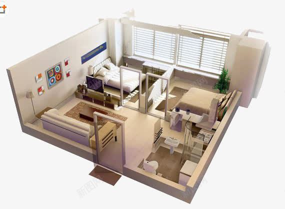 房屋png免抠素材_新图网 https://ixintu.com 室内设计 房屋样板房 装修模板 装修设计