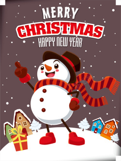 卡片雪人圣诞节雪人卡通祝福卡片矢量图高清图片