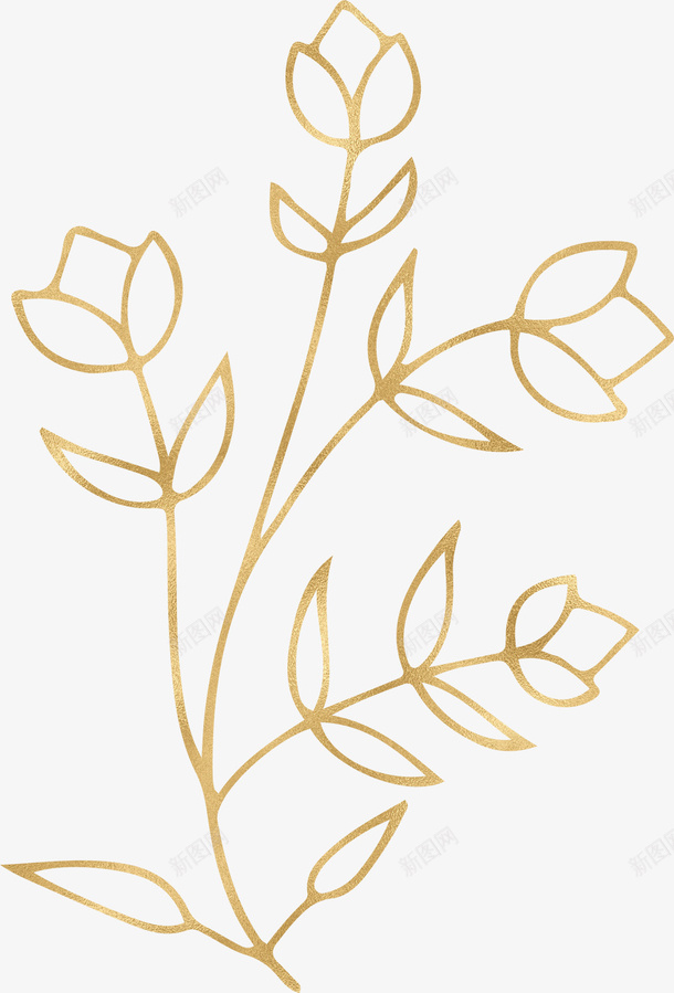 金色叶子png免抠素材_新图网 https://ixintu.com 创意剪贴画 可爱叶子 叶子 叶子剪切画 花朵 装饰叶子