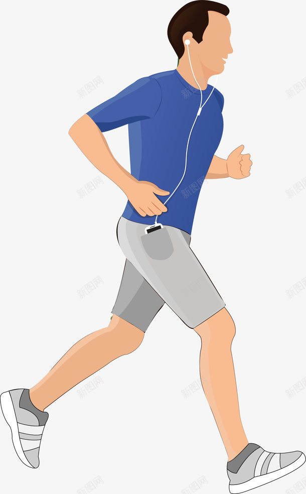 听着音乐跑步的男人png免抠素材_新图网 https://ixintu.com 中年男人 听着音乐 慢跑 戴着耳机 跑步的男人 运动耳机跑步挂耳式 逃跑小人 马拉松