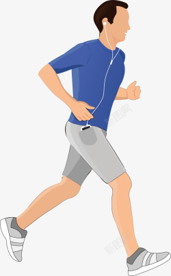 中年运动听着音乐跑步的男人高清图片