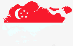 新加坡红白色版图素材
