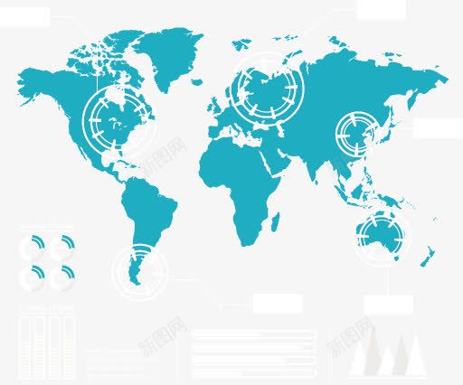 世界地图板块分析信息图表png免抠素材_新图网 https://ixintu.com PPT 七大洲五大洋 信息 商务 图表 多彩 示意图 统计 说明