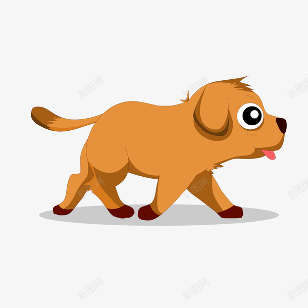 卡通黄色的小狗png免抠素材_新图网 https://ixintu.com 动物设计 卡通 吐舌头 宠物设计 小狗 黄色