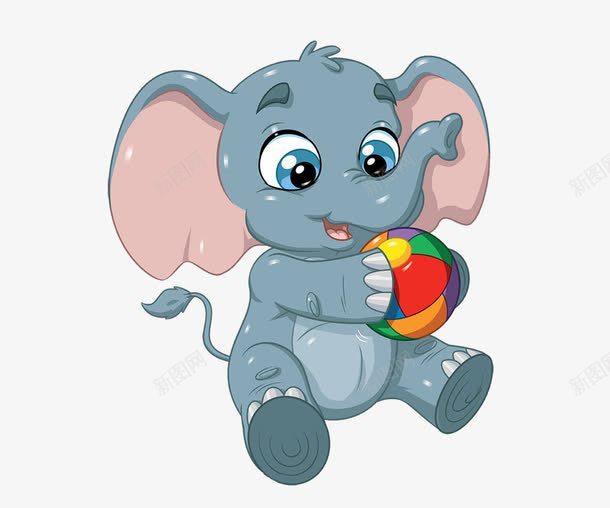 玩球的小象png免抠素材_新图网 https://ixintu.com 动物 卡通动物 卡通象 大象 小象 象 野生动物 非洲大象