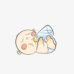 拿着奶瓶要喝的宝宝躺着手脚一起拿着奶瓶的宝宝高清图片