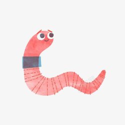 红色毛毛虫卡通蚯蚓高清图片