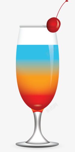 七色彩虹美味果汁矢量图素材