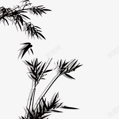墨竹png免抠素材_新图网 https://ixintu.com 古代四君子之一 墨画竹 黑色