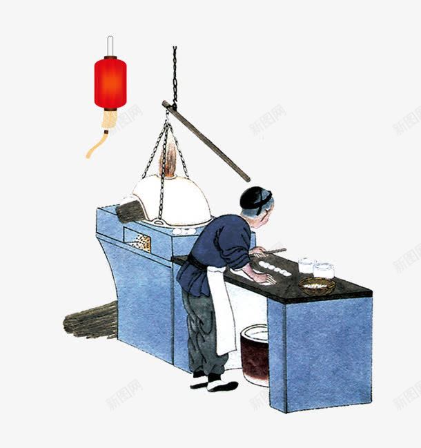 古代老人灯笼png免抠素材_新图网 https://ixintu.com 中国古代灯笼 卖饺子 古代人物 灯笼 老人