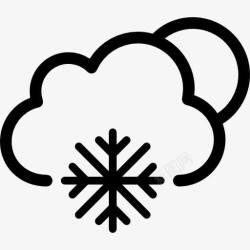 暴风雨天气下雪的天气符号图标高清图片