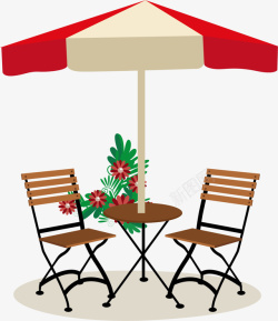下午茶桌椅休闲潮流室外桌椅伞高清图片