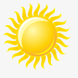 夏季黄色卡通太阳矢量图高清图片