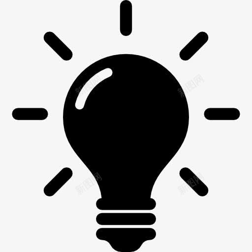 思想和创造力的一个灯泡图标png_新图网 https://ixintu.com 交易代码 创意 工具和用具 思想 理念 电话 符号 耳 象征 黑