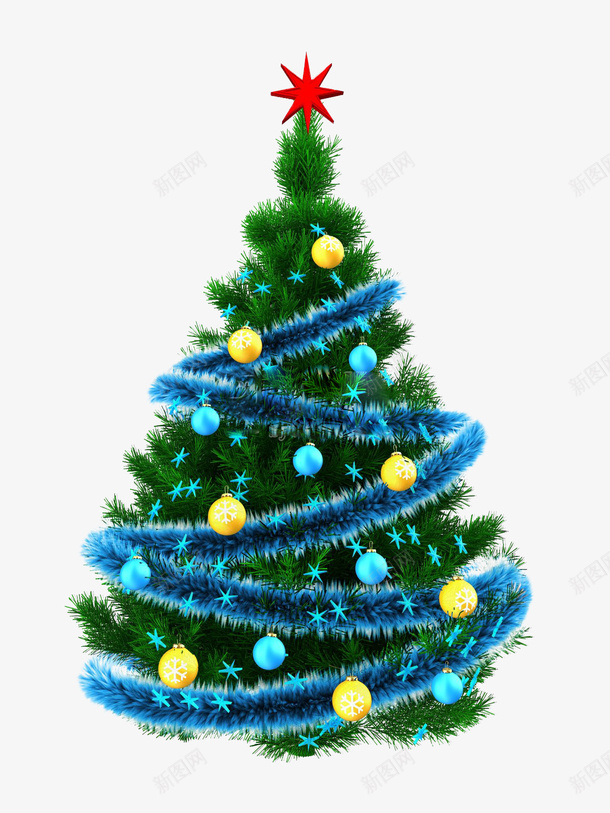 一棵炫彩圣诞树png免抠素材_新图网 https://ixintu.com 免扣 圣诞树 炫彩 绿蓝色