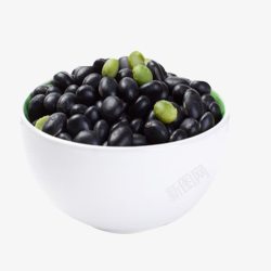 补肾食材碗里的大颗黑豆高清图片