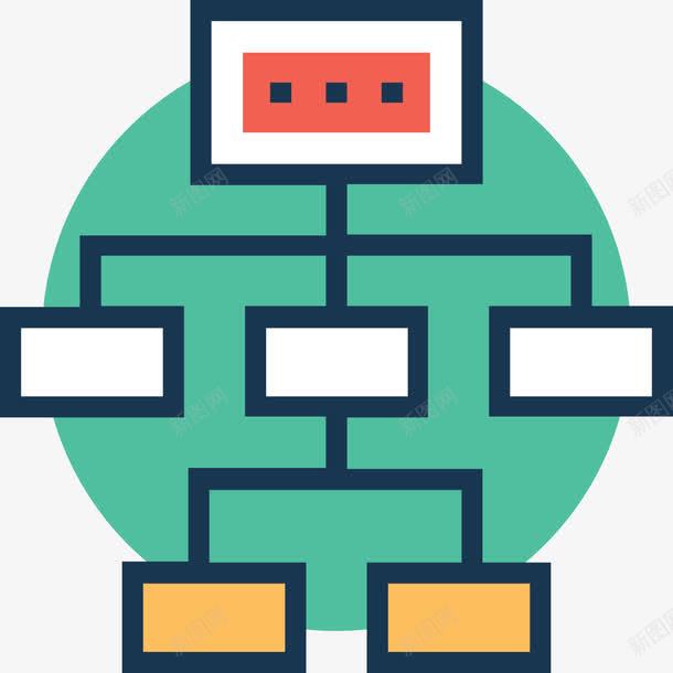 组织框架图标png_新图网 https://ixintu.com 人员架构 商务图表 图标icon 层次结构 组织架构 组织框架