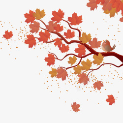 秋风秋天树枝矢量图高清图片