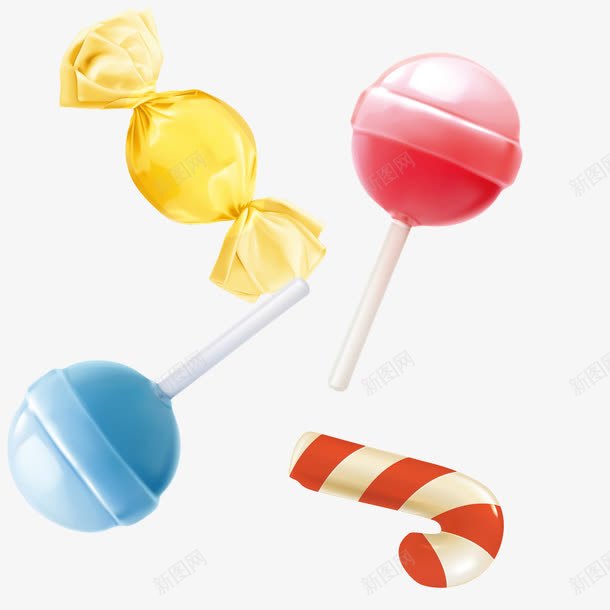 艺术甜品糖果png免抠素材_新图网 https://ixintu.com 彩绘 手绘 果实 棒棒糖 模型 零食