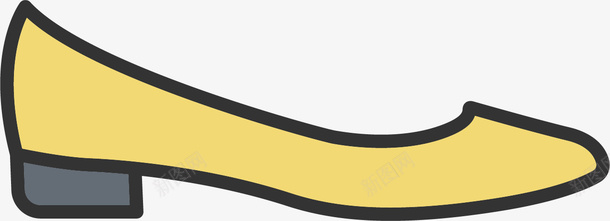 黄色单鞋png免抠素材_新图网 https://ixintu.com 单鞋 女士 好看的 彩绘 手绘 鞋类 黄色的