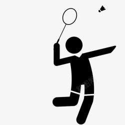 体育比赛图标打羽毛球剪影图标高清图片